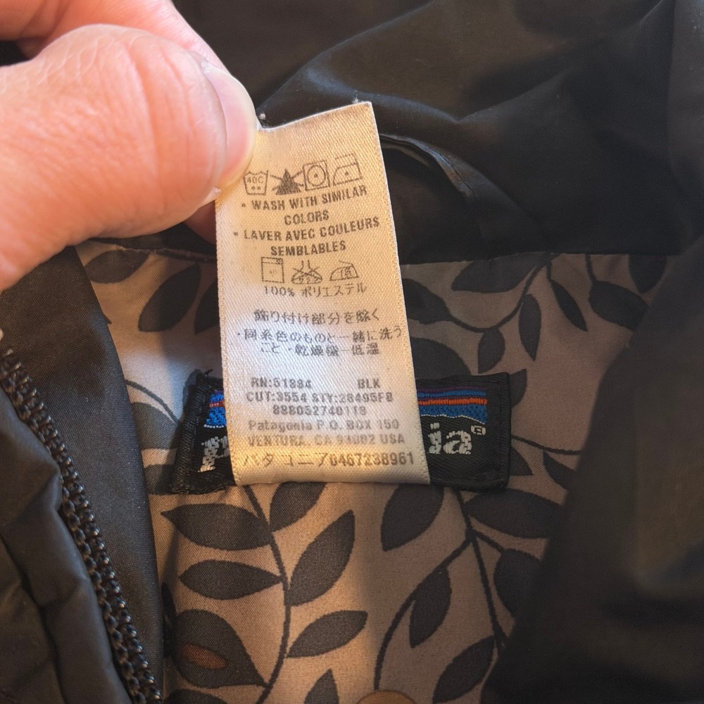 Patagonia Mor Coat Quilted Insulated Full Length Jacket Black Lining XS 28496 - Picture 3 of 11